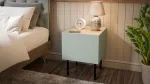 Cama MEBLE Cama Bedside table, 2 pcs. FELLINI 40x41x60 olive + oiled oak top