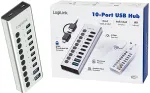 Logilink USB 3.1 Hub, 10-port , 2x USB-A, 8x USB-C, w/ switches, aluminum
