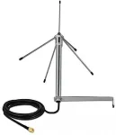 DELOCK 433 MHz Antenne SMA Stecker 3 dBi omnidirektional starr mit Anschlusskabel RG-58 C/U 3 m Wandmontage outdoor silber