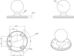 BRODIT RAM MOUNT Mounting base for flat surface RAM-202U