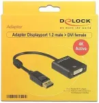 DELOCK Adapter DVI - Displayport - 4K - 20cm - czarny
