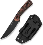 No name N&oacute;ż Civivi Carveth Fixed AEB-L Orange & Black G10