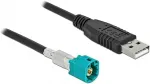 DELOCK 90489 Koaxialkabel 0,5 m HSD Z USB 2.0 Type-A Schwarz (90489)