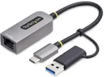 StarTech.com StarTech 2.5GbE USB C Ethernet Adapter mit USB-A Adapter USB-C LAN-RJ45 Netzwerkadapter USB 3.0 Typ-C 2.5Gb Netzwerk