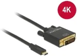 DeLOCK USB Type-C kaabel pistik > DVI 24+1 pistik DP-Alt režiim 4K 30 Hz 2 m sch
