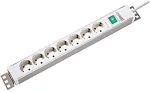 Bachmann 19" pistikupesade riba PVC 1,5HE, 8-pesaline, helehall 2,0m, l&uuml;litita