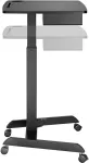 Maclean Desk Laptop Table, Height Adjustable, with Drawer, Black for Sitting Work, Max Height 113cm - 8kg Max, M