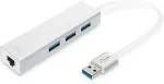Digitus USB-Hub 3-Port 3.0->3xA3.0 1xLAN integr. Kabel we