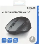 Hiir DELTACO tyst tr&aring;dl&ouml;s mus, bluetooth, 1x AA, 800-1600 DPI