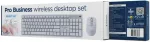 Klaviatuur GEMBIRD KBS-WMS-01-W-CYRL Silent key Pro Business wireless desktop set, white, RU layout