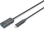Digitus Verl&auml;ngerungskabel USB-C->USB-A St./Bu. 10G 5,00m