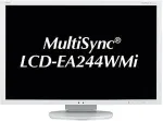 Monitor NEC MULTISYNC EA244WMI-WH, 24", WUXGA, D-SUB: nein, DP: 1x, DVI: 1x, HDMI: 1x, mit Standfu&szlig;, Grad A4
