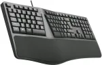 C-TECH Kl&aacute;vesnice KB-113E USB, ERGO, čern&aacute;, CZ/SK