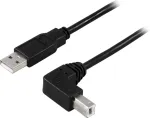 DELTACO USB 2.0 kaabel A-t&uuml;&uuml;pi isane - nurga all B-t&uuml;&uuml;pi isane 1 m, must