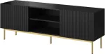 Cama MEBLE PAFOS RTV cabinet on golden steel frame 150x40x60 cm matte black