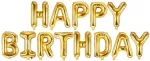 PartyDeco fooliumist &otilde;hupall, 340 x 35 cm, kuldne / Happy Birthday