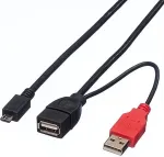 ROLINE USB 2.0 Y-Kabel - 2x Typ A (ST / BU) - Micro B ST - 1m - geschirmt - USB 2.0 Typ Micro B - 1 mm (19.08.1009)