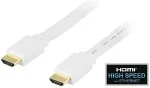 DELTACO lame HDMI-kaabel, HDMI High Speed Ethernetiga, 1m, valge