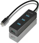 AXAGON HUE-S2C 4x USB3.0 Charging Hub, MicroUSB Charging Connector, Type-C