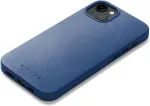 Mujjo Kaitse&uuml;mbris Apple iPhone 15 Plus / 14 Plus, sinine, MagSafe, naturaalsest nahast,