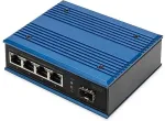 Digitus Switch Digitus 4-pordiline t&ouml;&ouml;stuslik juhita Gigabit Ethernet PoE v&otilde;rgul&uuml;liti, 1 SFP liides