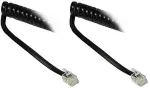 Good Connections RJ10 Telefonh&ouml;rerkabel 2m Spiralkabel Stecker/Stecker schwarz