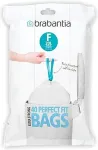 Brabantia PerfectFit Bin Liner Type F, 20 L, 40 Bags