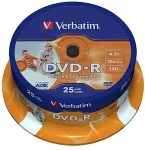 VERBATIM Matricas DVD-R AZO 4.7GB 16x Wide Printable ID Brand 25 Pack Spindle