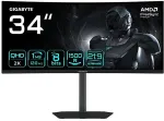 Monitor GigaByte GS34WQCA 34" WQHD Curved Gaming - 3440 x 1440, 1500R, 120Hz, 1ms, 300 cd/m&sup2;, FreeSync Premium, HDR Ready, HDMI 2.0, Displayport 1.4