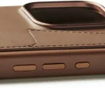 Mujjo Kaitse&uuml;mbris kaarditaskuga Apple iPhone 16 Pro Max, pruun, MagSafe, naturaalsest nahast,