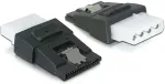 DeLOCK Adapter Power 4 Pin Molex Buchse zu SATA Power 15 Pin Buchse mit Metallclip