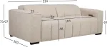 Home4you Diivan HUB elektriline recliner 214x103xH73/97cm, beež