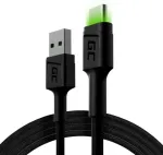 GREEN CELL USB 3.0 > USB-C (ST-ST) 1,2m Ladekabel LED Schwarz