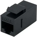 DELTACO Cat6 Keystone joint, unshielded, 2xRJ45, plastic, 180 black / MD-125