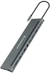 No name CONCEPTRONIC 12-1 Dock USB-C->2xHDMI/3xUSB-A/DP/+ 18cm gr