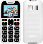 Mobiiltelefon EVOLVEO EasyPhone, mobile phone for seniors with charging stand, white