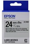 Tooner EPSON LabelWorks LK-6SBE - Etikettenband - Schwarz auf Silber (matt) - Rolle (2,4 cm x 9 m) 1 Rolle(n) - f&uuml;r LabelWorks LW-1000P, LW-600P, LW-700, LW-900P (C53S656009)