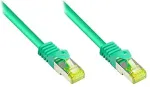 GoodConnections RJ45 Patchkabel mit Cat. 7 Rohkabel und Rastnasenschutz (), S/FTP, PiMF, halogenfrei, 500MHz, OFC, gr&uuml;n, 10m,
