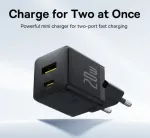 BASEUS Palm USB and USB-C Charger 20W EU black