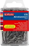 Herlitz B&uuml;roklammern, aus Metall, verzinkt, 26 mm Inhalt: 175 St&uuml;ck in H&auml;ngebox (8760803)