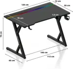 Huzaro Gaming Desk Hero 2.4 RGB Black