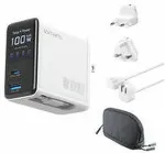 4SMARTS Seinalaadija GaN Flex Screen AI 100W 2&times; USB-C + 1&times; USB-A Travel Edition White