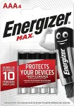 Energizer BATTERIES ALKALINE MAX AAA LR03, 4 PIECES, ECO PACKAGING