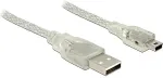 Delock Kabel USB 2.0 Typ-A Stecker > USB 2.0 Mini-B Stecker 2 m transparent