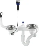 Deante Siphon for 1.5- and 2-bowl granite sink - Space-Saver