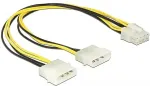 DeLOCK Stromkabel Molex 2x4Pin -> EPS 8Pin St/St 30cm