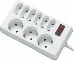 REV Socket line 9-fold 1,4 m w. switch white