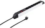 S-Impuls 6er Steckdosenleiste Alu Black