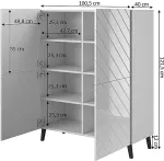 Cama MEBLE Shelving unit ABETO 100.5 x 40 x 121.5 cm must/gloss must