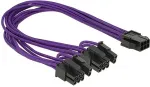 DELOCK Stromkabel 6pin PCIe -> 2x 8pin Bu/St 0.30m Textilman